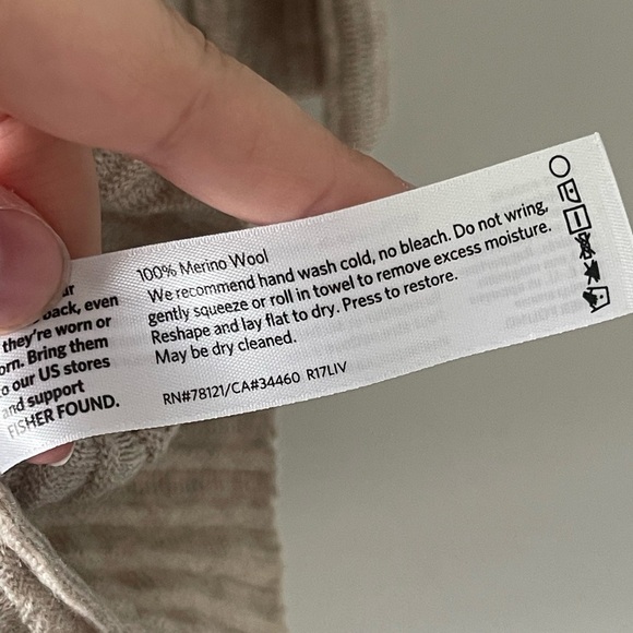 Eileen Fisher | Ribbed Merino Wool Neutral Sweater - Picture 4 of 4